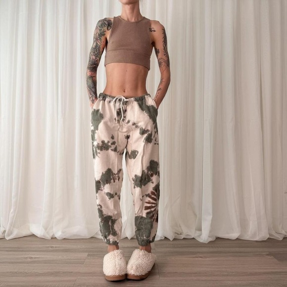 Lucky Brand Pants - Lucky Brand Tie Dye Sweatpants Boho Lounge Pants Neutral Earth Tone Joggers
